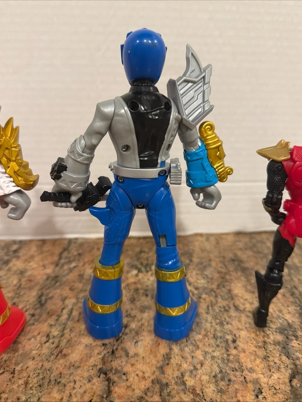 Power Rangers Battle Attackers Dino Fury Red Blue & Super Ninja Master Lot Of 3